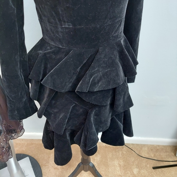 Sistaress Velvet Ruffle Cocktail Dress sz M - Picture 14 of 14
